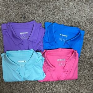 Stylish Women's Golf Polo Shirt Set - Purple, Blue, Pink, and Light Blue